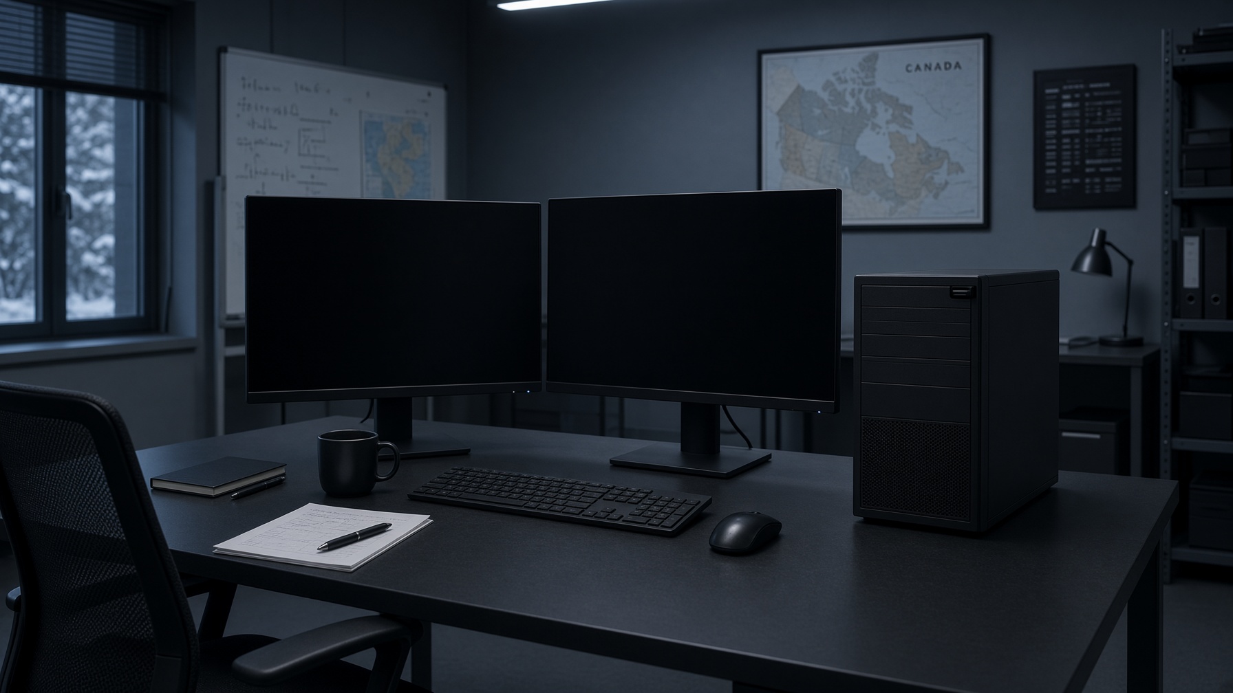 AI workstation on a quiet engineering bench